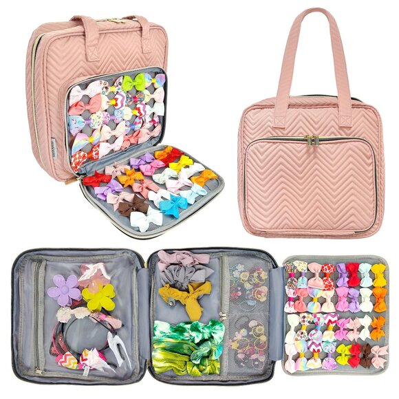 Large Capacity Hair Accessories Organizer Case Display Storage Modern Chic